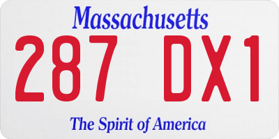 MA license plate 287DX1
