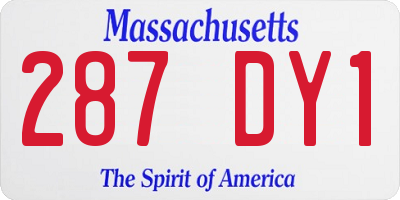 MA license plate 287DY1