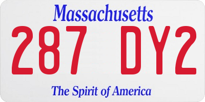 MA license plate 287DY2
