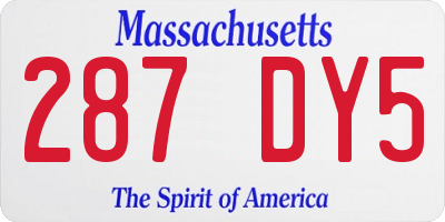 MA license plate 287DY5