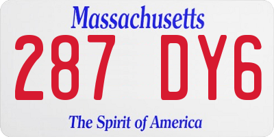 MA license plate 287DY6