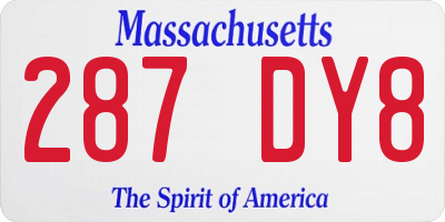 MA license plate 287DY8