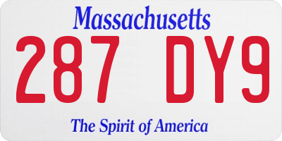 MA license plate 287DY9