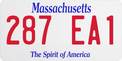 MA license plate 287EA1
