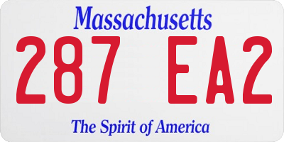MA license plate 287EA2