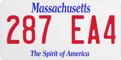 MA license plate 287EA4