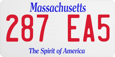 MA license plate 287EA5