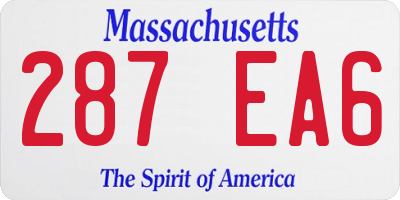 MA license plate 287EA6