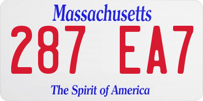 MA license plate 287EA7