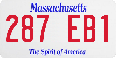 MA license plate 287EB1