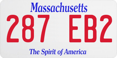 MA license plate 287EB2