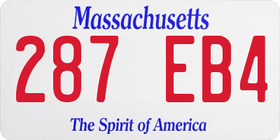 MA license plate 287EB4