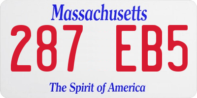 MA license plate 287EB5