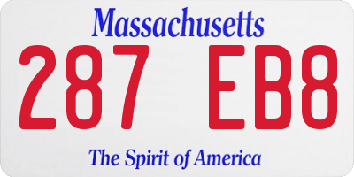 MA license plate 287EB8