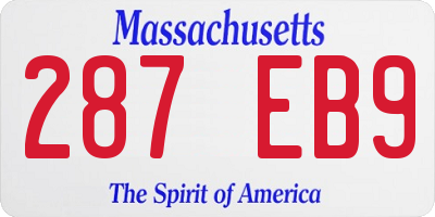 MA license plate 287EB9