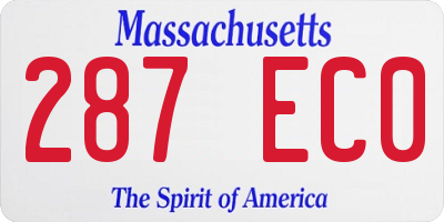 MA license plate 287EC0