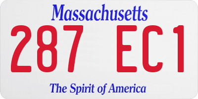 MA license plate 287EC1