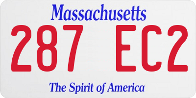 MA license plate 287EC2