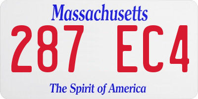 MA license plate 287EC4