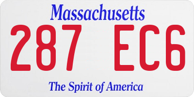 MA license plate 287EC6