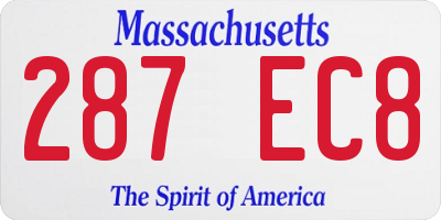 MA license plate 287EC8