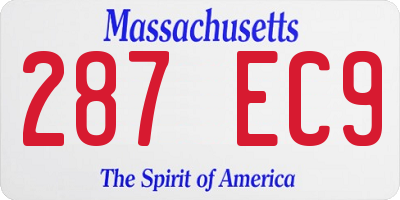 MA license plate 287EC9