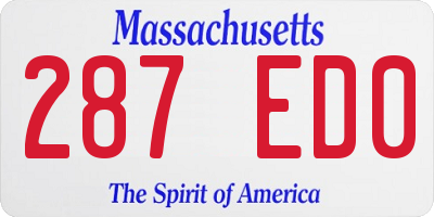 MA license plate 287ED0