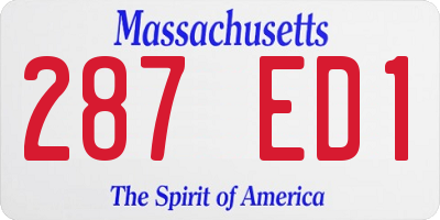 MA license plate 287ED1