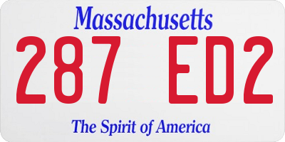 MA license plate 287ED2