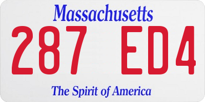 MA license plate 287ED4