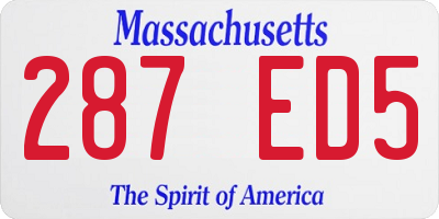MA license plate 287ED5