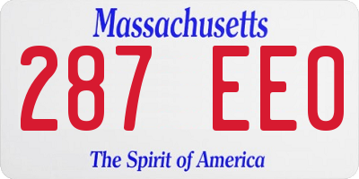 MA license plate 287EE0