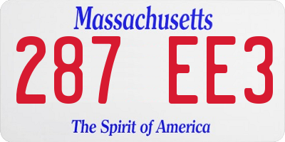 MA license plate 287EE3