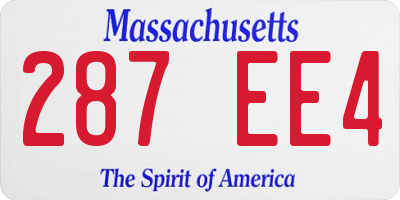 MA license plate 287EE4