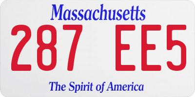 MA license plate 287EE5