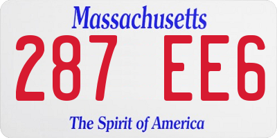 MA license plate 287EE6