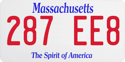 MA license plate 287EE8