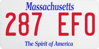 MA license plate 287EF0