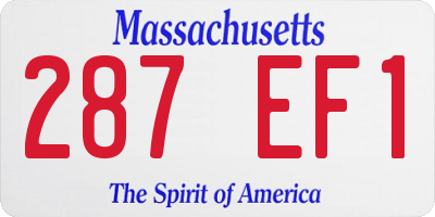 MA license plate 287EF1