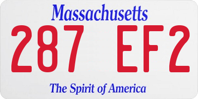 MA license plate 287EF2
