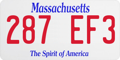 MA license plate 287EF3