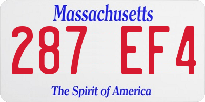 MA license plate 287EF4
