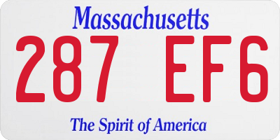 MA license plate 287EF6