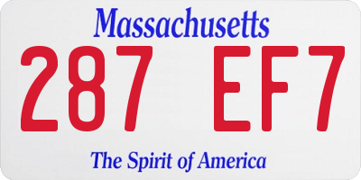 MA license plate 287EF7