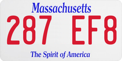 MA license plate 287EF8