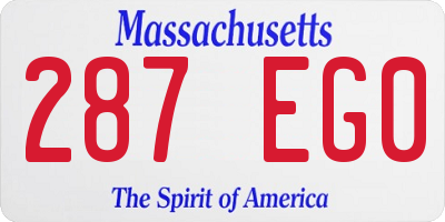 MA license plate 287EG0