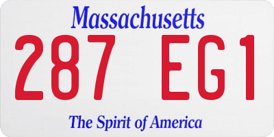 MA license plate 287EG1