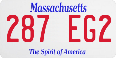 MA license plate 287EG2
