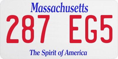 MA license plate 287EG5