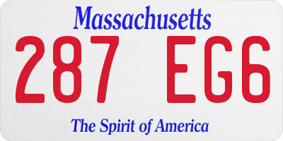 MA license plate 287EG6